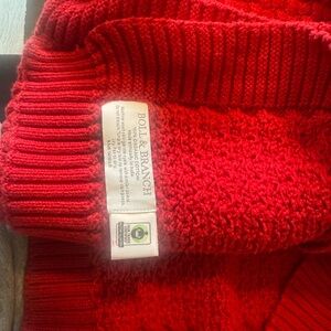 Boll & Branch Red Knit Blanket